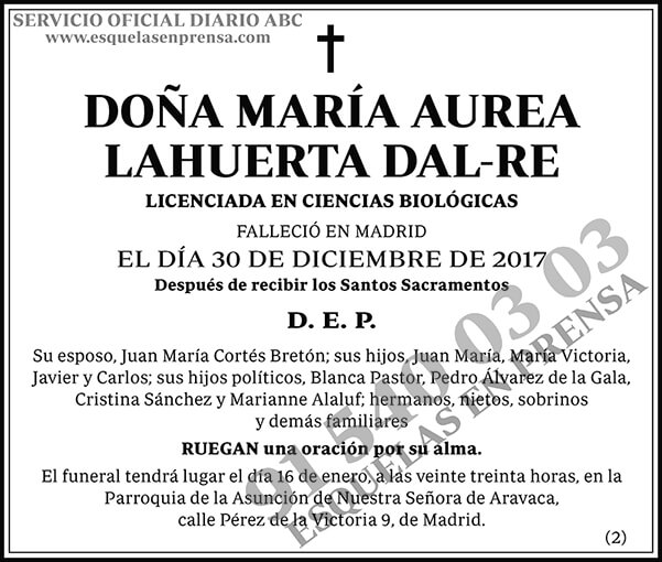 María Aurea Lahuerta Dal-Re